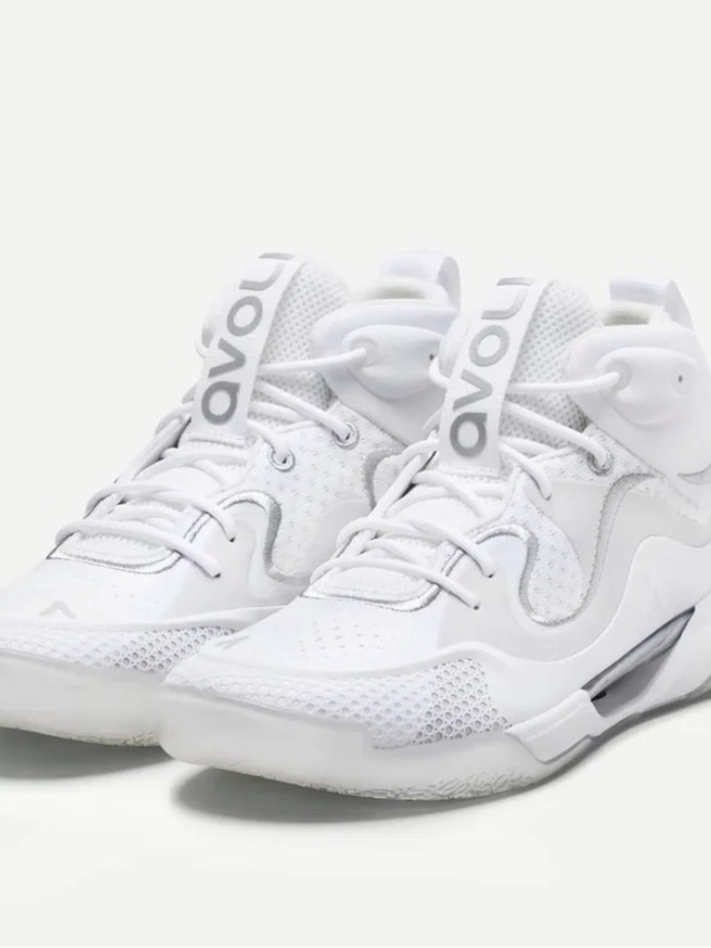 Avoli volleyball shoes —Women's Mid White Silver Athletic Sneakers